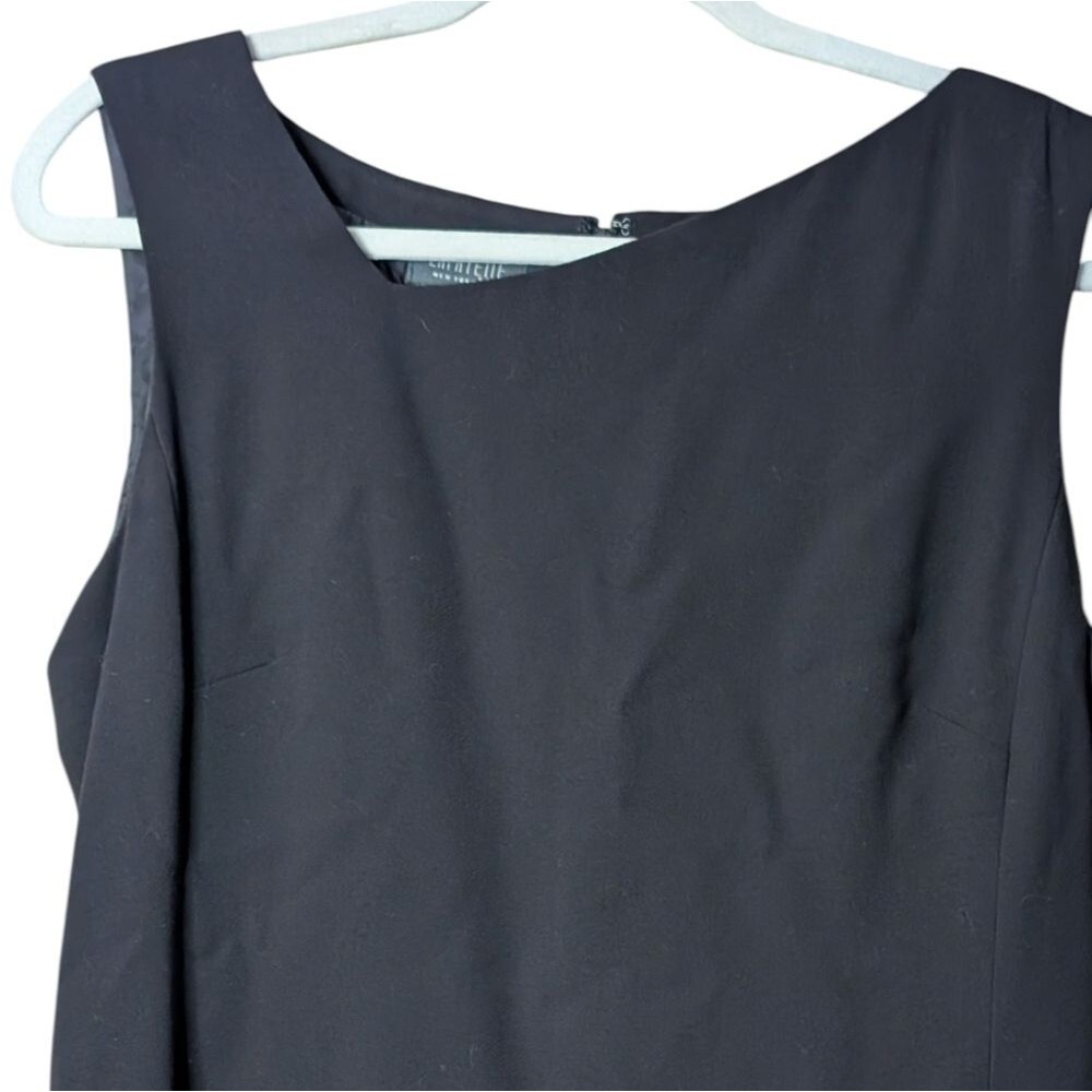 Lafayette 148 NY black wool sheath dress size 10 sleeveless Luxury Career Corp - Picture 6 of 7